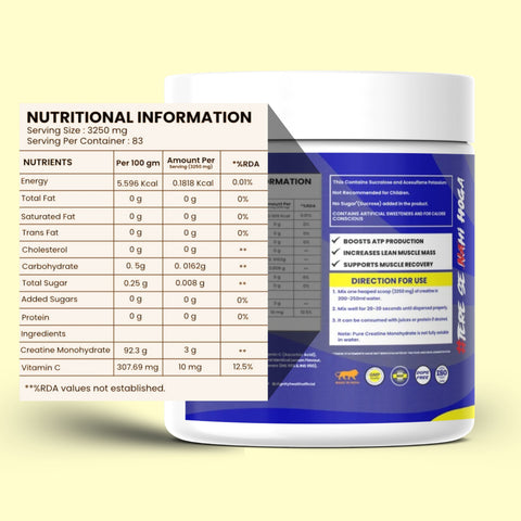 Dignity Micronized Creatine Monohydrate – Lemon Blast | 83 Servings | 3 g Each