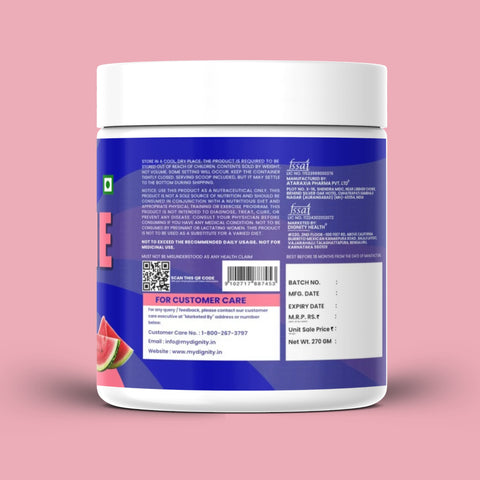Dignity Creatine Monohydrate Watermelon | 83 Servings | 3 g