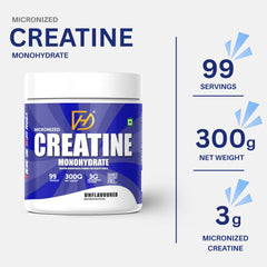Creatine Monohydrate Unflavoured | 99 Servings | Pure Micronized Creatine
