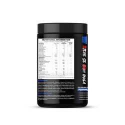 DEJA vu Electric Blue Rush Flavour Pre-Workout nutrition facts and ingredient quantities