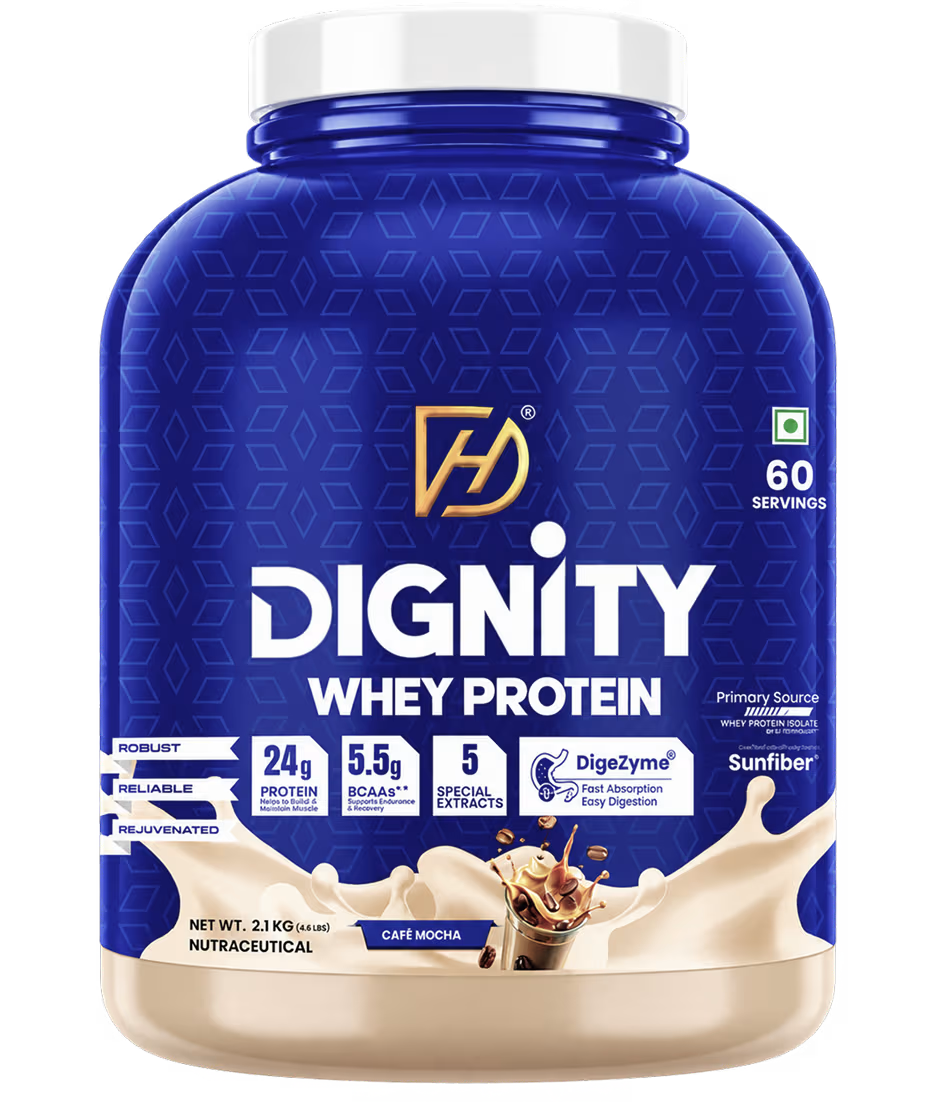 Dignity Whey Protein Café Mocha – 24g Protein | 2.1 kg Jar