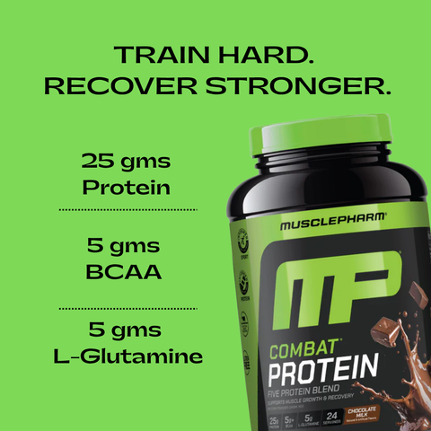 MusclePharm Combat Protein Chocolate – 25g Protein for Muscle Recovery & Strength