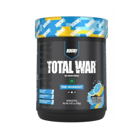 Redcon1 Total War Pre Workout Blue Lemonade | Energy, Focus & Muscle Pump Support