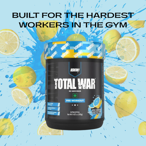 Redcon1 Total War Pre Workout Blue Lemonade | Energy, Focus & Muscle Pump Support