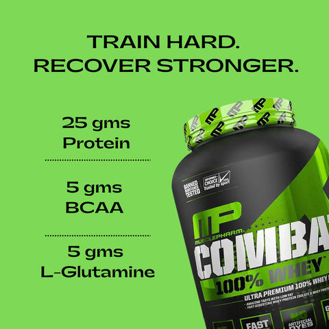 MusclePharm Combat 100% Whey Protein Mocha Cappuccino | Premium Muscle Recovery Protein