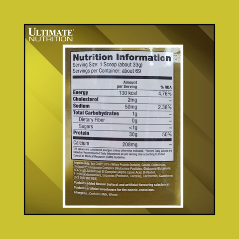 Ultimate Nutrition ISO Sensation 93 Whey Protein Isolate – Chocolate Fudge (5 lbs / 2.27 kg)