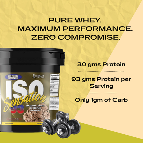 Ultimate Nutrition ISO Sensation 93 Whey Protein Isolate – Chocolate Fudge (5 lbs / 2.27 kg)