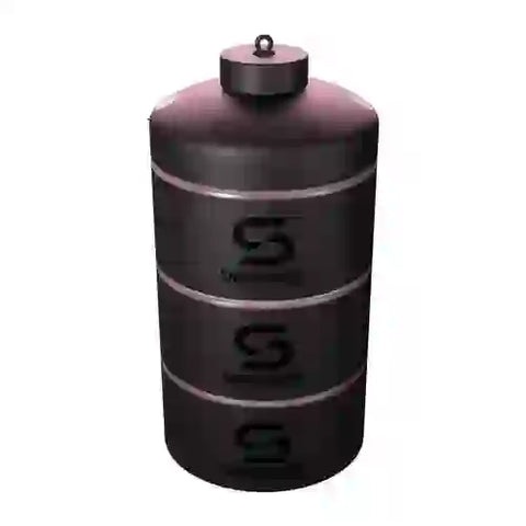 Stackable Storage Rose Gold by ShakeSphere featuring sleek black cylindrical design with rose gold trim, perfect for stylish storage solutions.